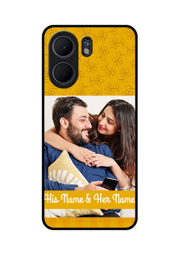 Oppo A5x 4G Custom Glass Phone Case - Yellow Floral Design