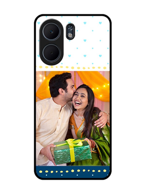 Custom Oppo A5x 4G Custom Glass Phone Case - White And Blue Abstract Design