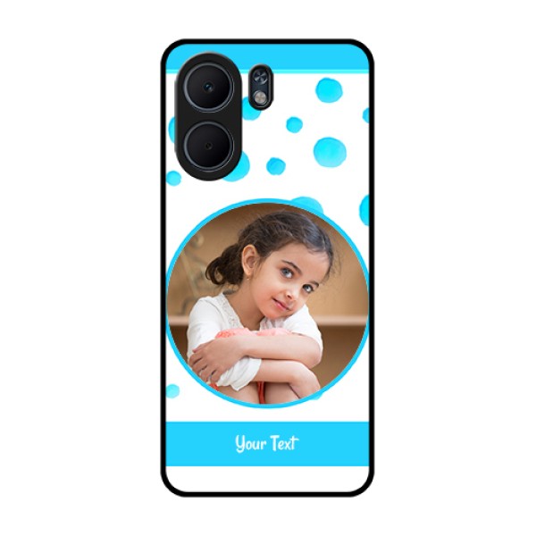 Oppo A5x 4G Custom Glass Phone Case - Blue Bubbles Pattern Design