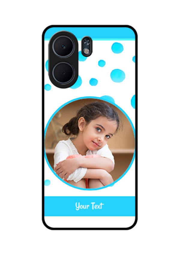 Oppo A5x 4G Custom Glass Phone Case - Blue Bubbles Pattern Design