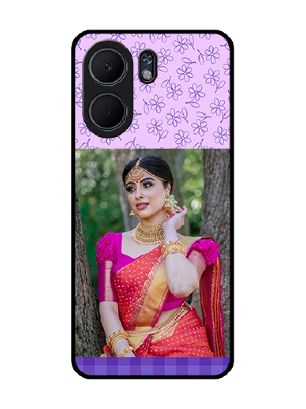 Custom Oppo A5x 4G Custom Glass Phone Case - Purple Floral Design