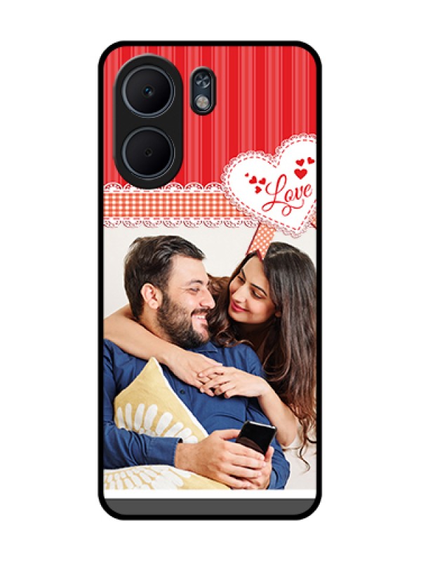 Custom Oppo A5x 4G Custom Glass Phone Case - Red Love Pattern Design