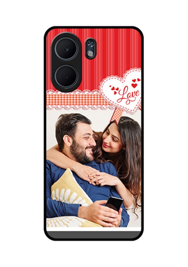 Oppo A5x 4G Custom Glass Phone Case - Red Love Pattern Design