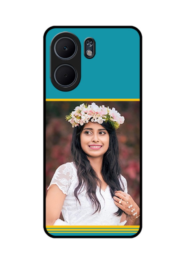 Oppo A5x 4G Custom Glass Phone Case - Yellow & Blue Design