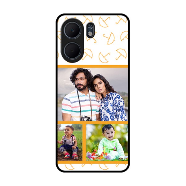 Oppo A5x 4G Custom Glass Phone Case - Yellow Pattern Design