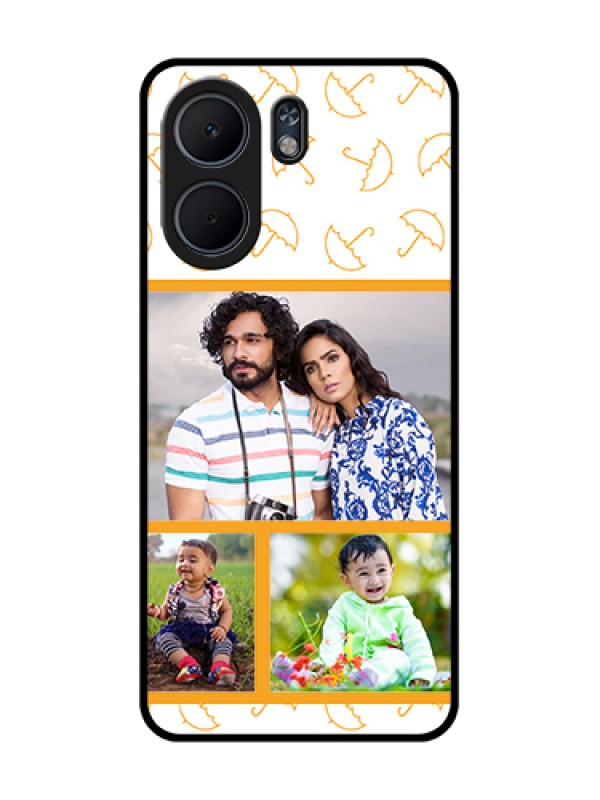 Custom Oppo A5x 4G Custom Glass Phone Case - Yellow Pattern Design