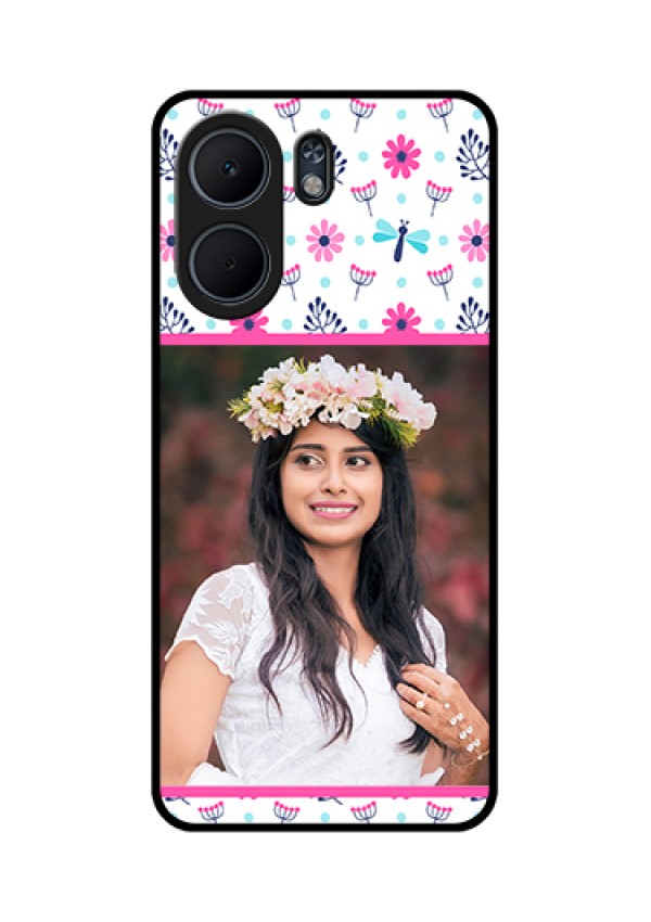 Oppo A5x 4G Custom Glass Phone Case - Colorful Flower Design