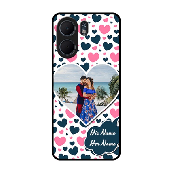 Oppo A5x 4G Custom Glass Phone Case - Pink & Blue Heart Design Oppo A5x 4G Custom Glass Phone Case - Pink & Blue Heart Design