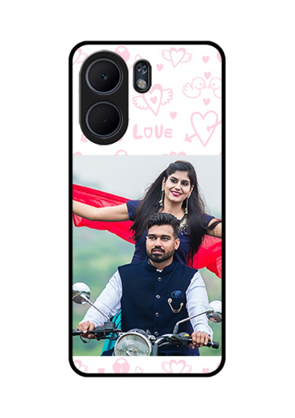 Oppo A5x 4G Custom Glass Phone Case - Pink Flying Heart Design