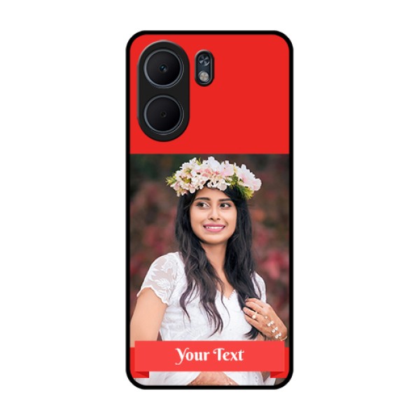 Oppo A5x 4G Custom Glass Phone Case - Simple Red Color Design