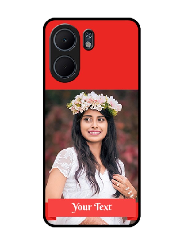 Custom Oppo A5x 4G Custom Glass Phone Case - Simple Red Color Design