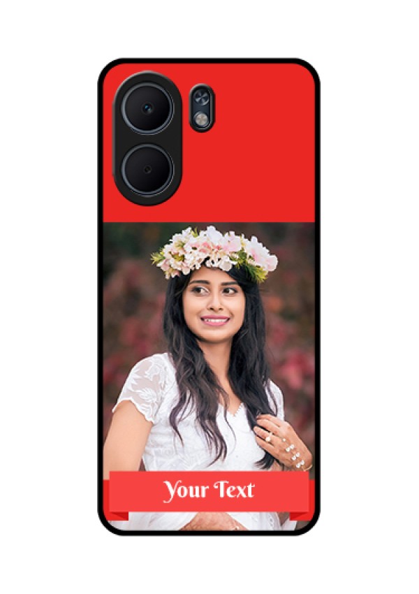 Oppo A5x 4G Custom Glass Phone Case - Simple Red Color Design