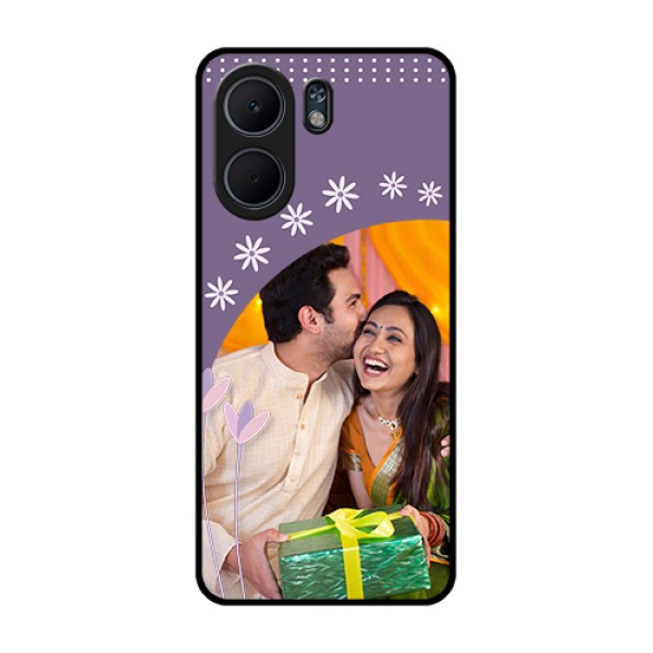 Oppo A5x 4G Custom Glass Phone Case - Lavender Flowers Design