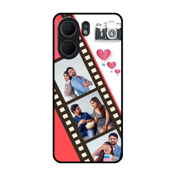 Oppo A5x 4G Custom Glass Phone Case - 3 Image Holder With Film Reel