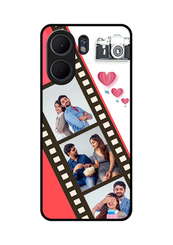 Oppo A5x 4G Custom Glass Phone Case - 3 Image Holder With Film Reel