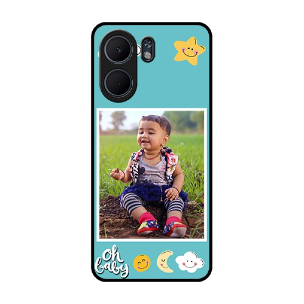 Oppo A5x 4G Custom Glass Phone Case - Smiley Kids Stars Design
