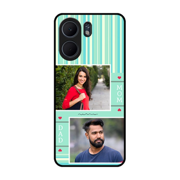 Oppo A5x 4G Custom Glass Phone Case - Mom & Dad Pic Design
