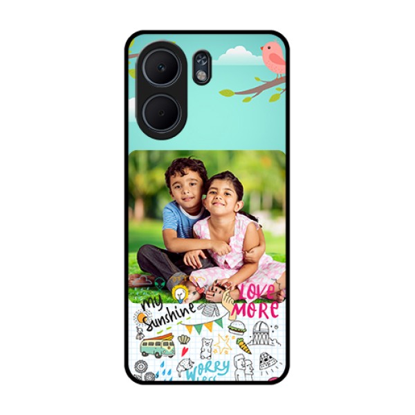 Oppo A5x 4G Custom Glass Phone Case - Doodle Love Design