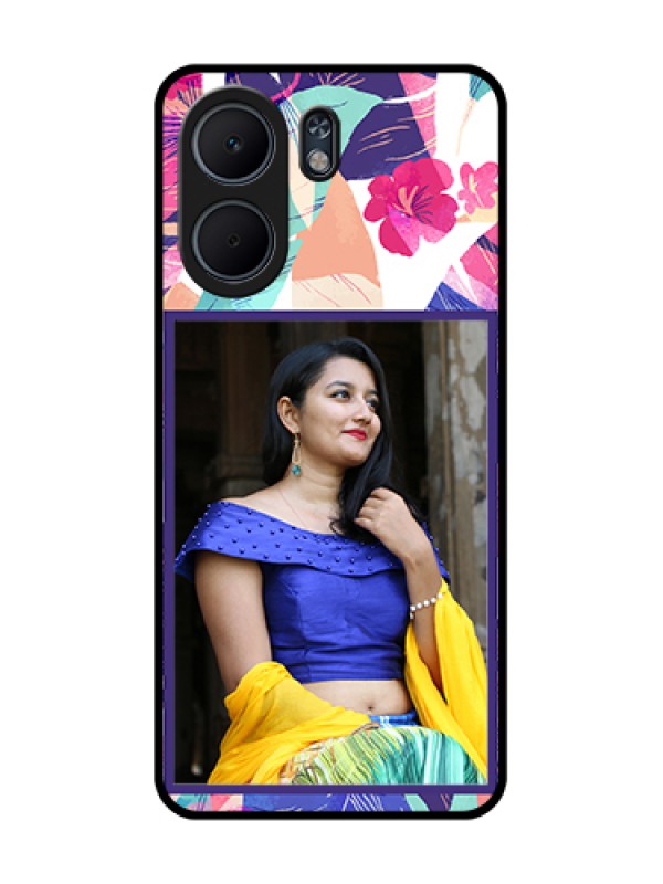 Custom Oppo A5x 4G Custom Glass Phone Case - Abstract Floral Design