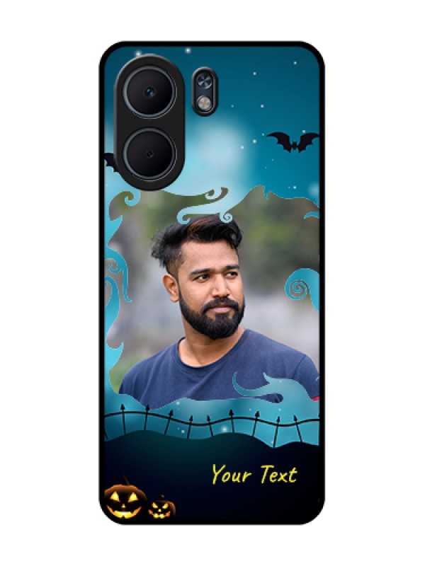 Custom Oppo A5x 4G Custom Glass Phone Case - Halloween Frame Design