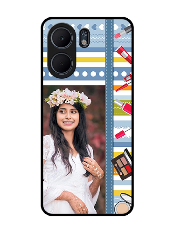 Custom Oppo A5x 4G Custom Glass Phone Case - Makeup Icons Design