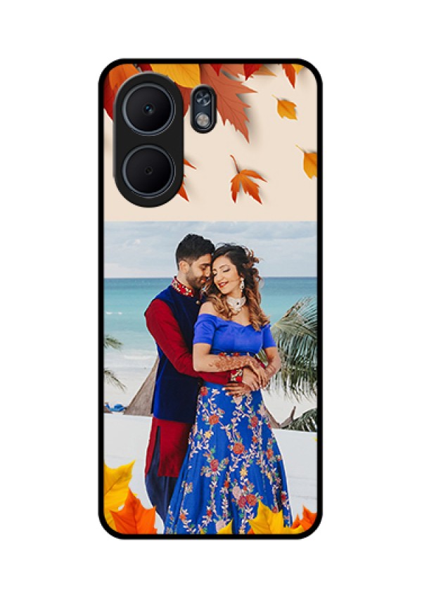 Oppo A5x 4G Custom Glass Phone Case - Autumn Maple Leaves Design