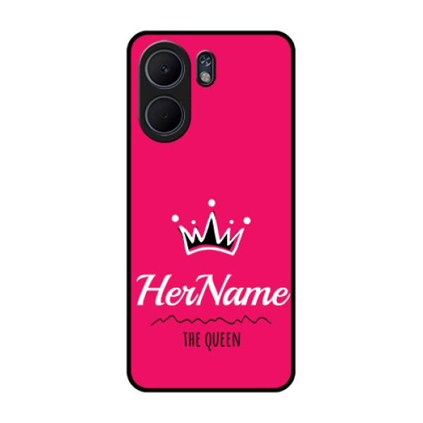 Oppo A5x 4G Custom Glass Phone Case - Queen With Name Design Oppo A5x 4G Custom Glass Phone Case - Queen With Name Design