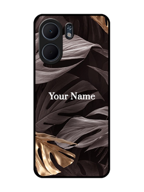 Custom Oppo A5x 4G Custom Glass Phone Case - Wild Leaves Digital Paint Design