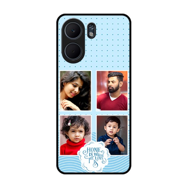 Oppo A5x 4G Custom Glass Phone Case - Cute Love Quote With 4 Pic Upload Design