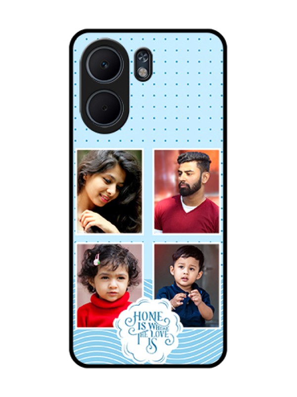 Custom Oppo A5x 4G Custom Glass Phone Case - Cute Love Quote With 4 Pic Upload Design