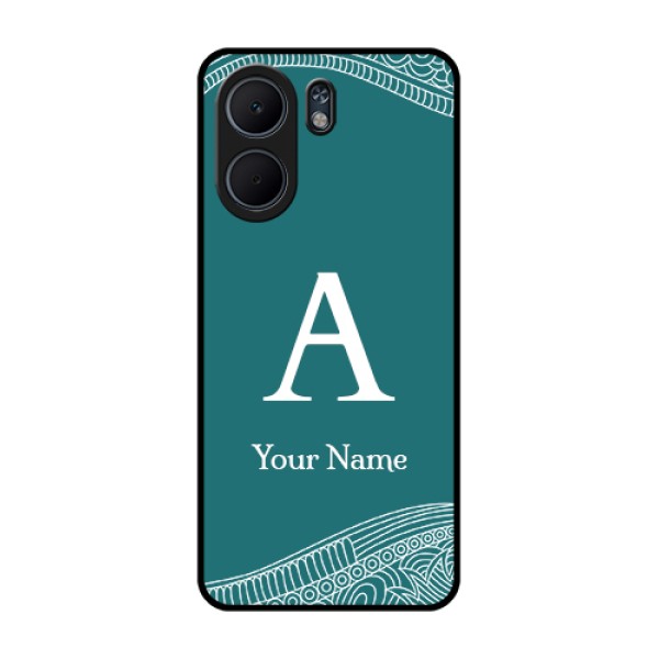 Oppo A5x 4G Custom Glass Phone Case - Line Art Pattern With Custom Name Design