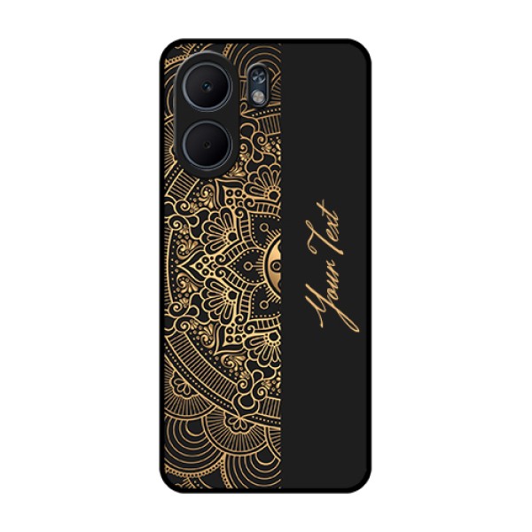 Oppo A5x 4G Custom Glass Phone Case - Mandala Art With Custom Text Design Oppo A5x 4G Custom Glass Phone Case - Mandala Art With Custom Text Design