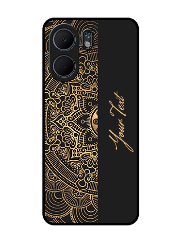 Custom Oppo A5x 4G Custom Glass Phone Case - Mandala Art With Custom Text Design