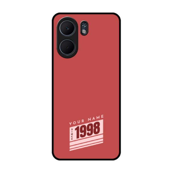Oppo A5x 4G Custom Glass Phone Case - Red Custom Year Of Birth Design Oppo A5x 4G Custom Glass Phone Case - Red Custom Year Of Birth Design