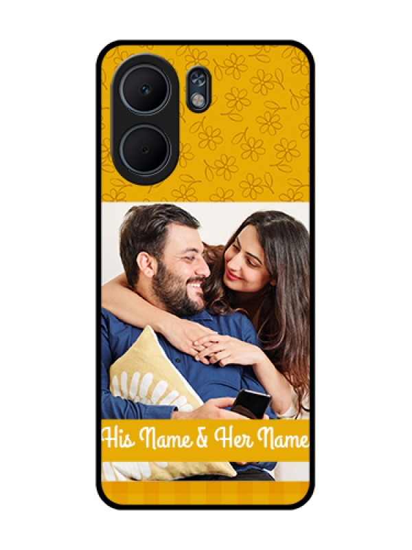 Custom Oppo A5x 5G Custom Glass Phone Case - Yellow Floral Design