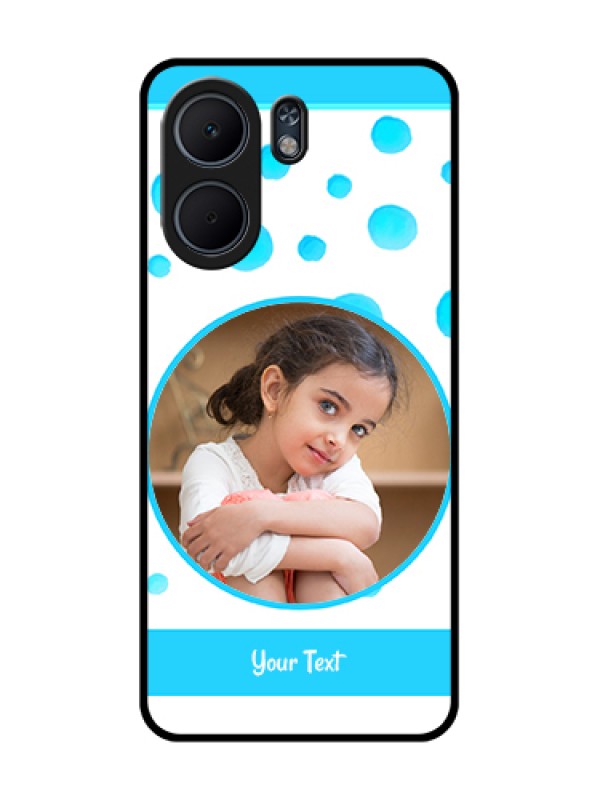 Custom Oppo A5x 5G Custom Glass Phone Case - Blue Bubbles Pattern Design