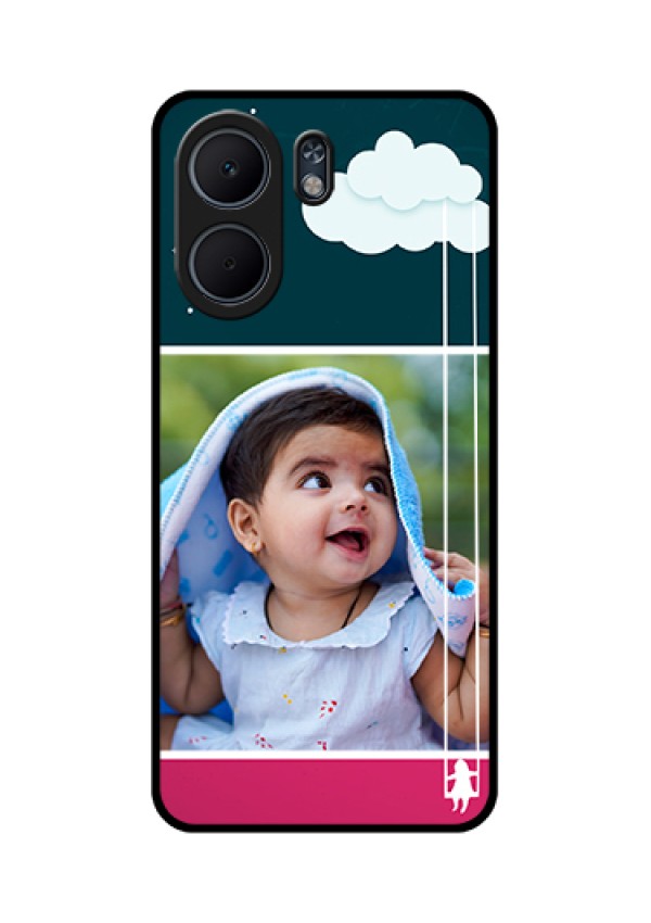 Oppo A5x 5G Custom Glass Phone Case - Cute Girl With Cloud Design
