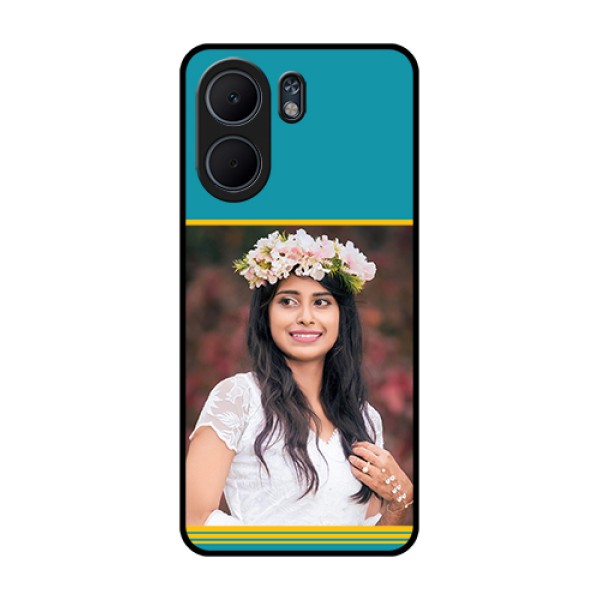 Oppo A5x 5G Custom Glass Phone Case - Yellow & Blue Design