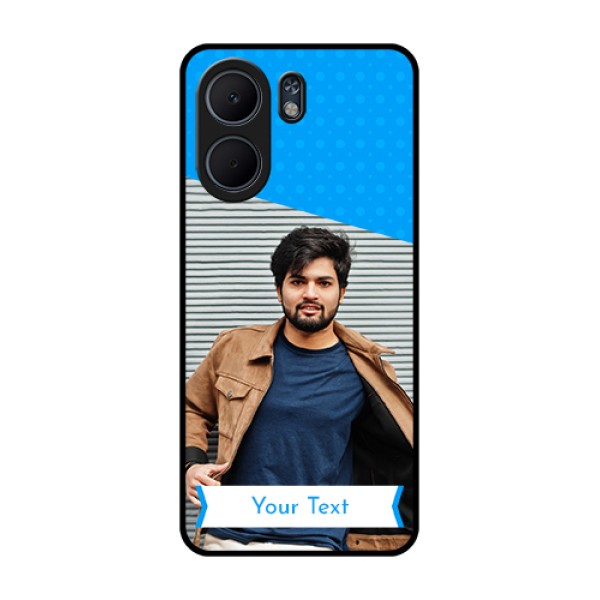 Oppo A5x 5G Custom Glass Phone Case - Simple Blue Color Design