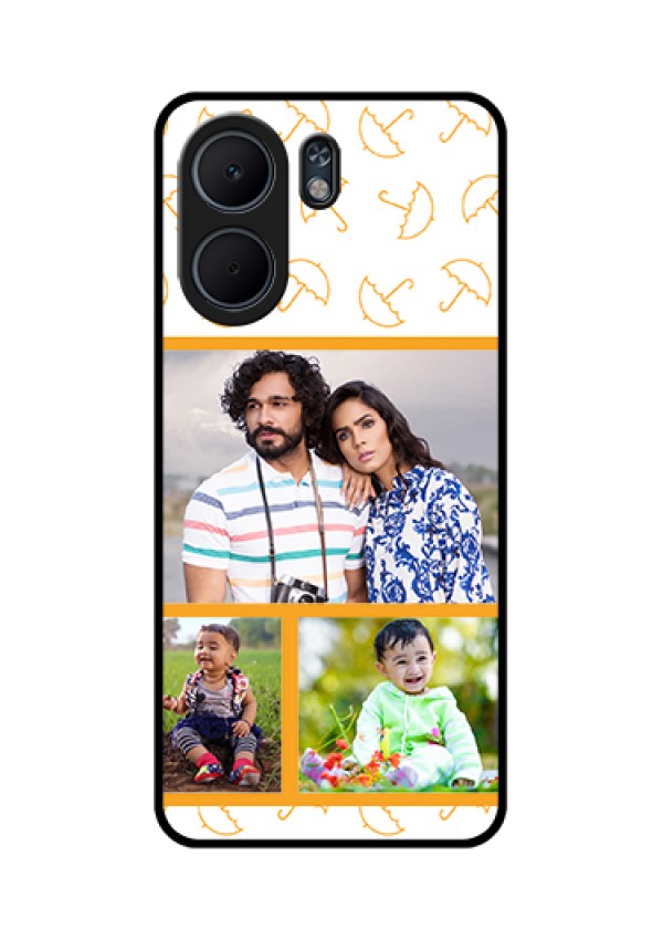 Oppo A5x 5G Custom Glass Phone Case - Yellow Pattern Design