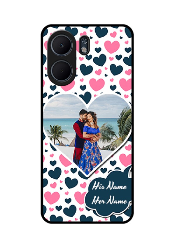 Oppo A5x 5G Custom Glass Phone Case - Pink & Blue Heart Design