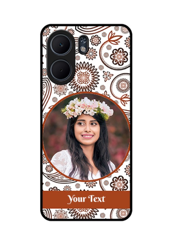 Oppo A5x 5G Custom Glass Phone Case - Abstract Flower Design
