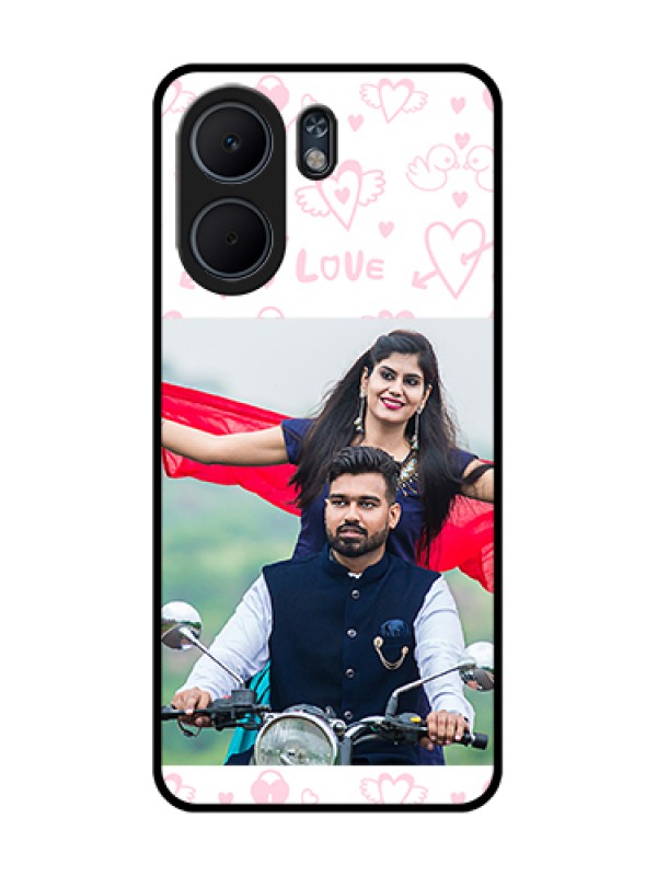 Custom Oppo A5x 5G Custom Glass Phone Case - Pink Flying Heart Design