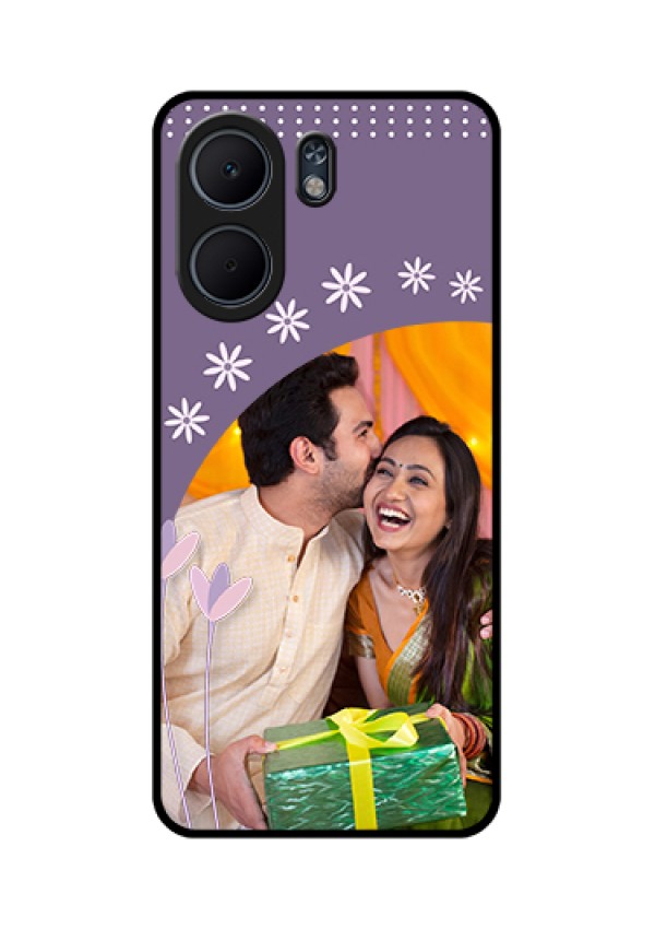 Oppo A5x 5G Custom Glass Phone Case - Lavender Flowers Design