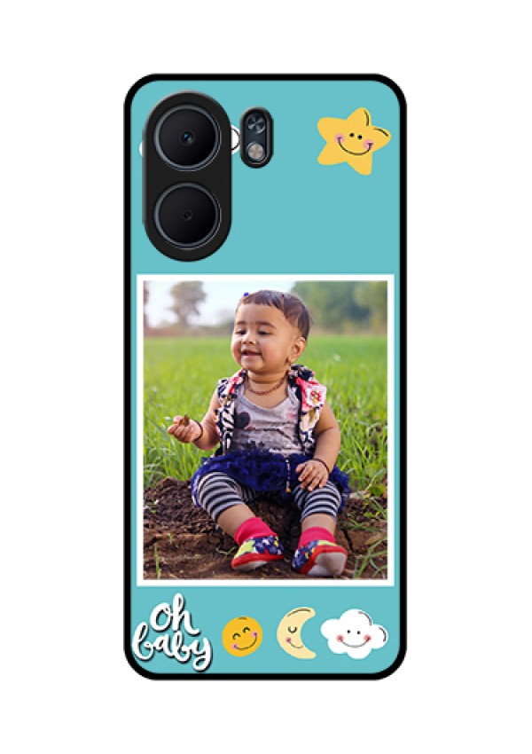 Oppo A5x 5G Custom Glass Phone Case - Smiley Kids Stars Design