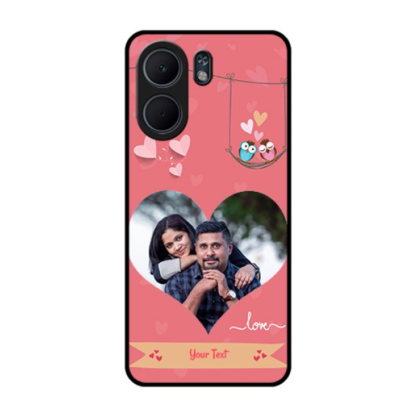 Oppo A5x 5G Custom Glass Phone Case - Peach Color Love Design Oppo A5x 5G Custom Glass Phone Case - Peach Color Love Design