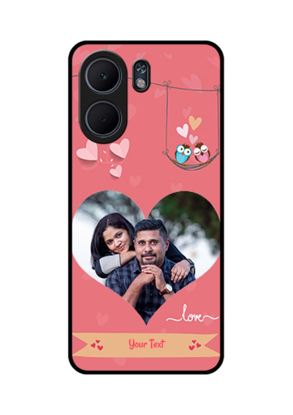 Oppo A5x 5G Custom Glass Phone Case - Peach Color Love Design