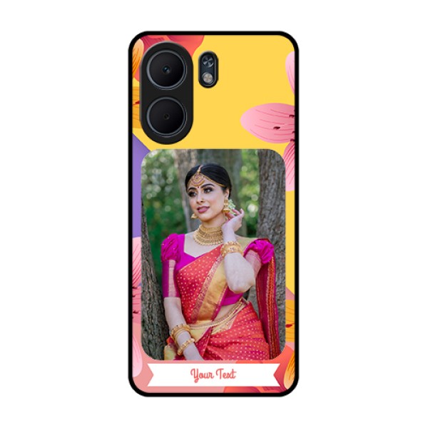Oppo A5x 5G Custom Glass Phone Case - 3 Image With Vintage Floral Design Oppo A5x 5G Custom Glass Phone Case - 3 Image With Vintage Floral Design