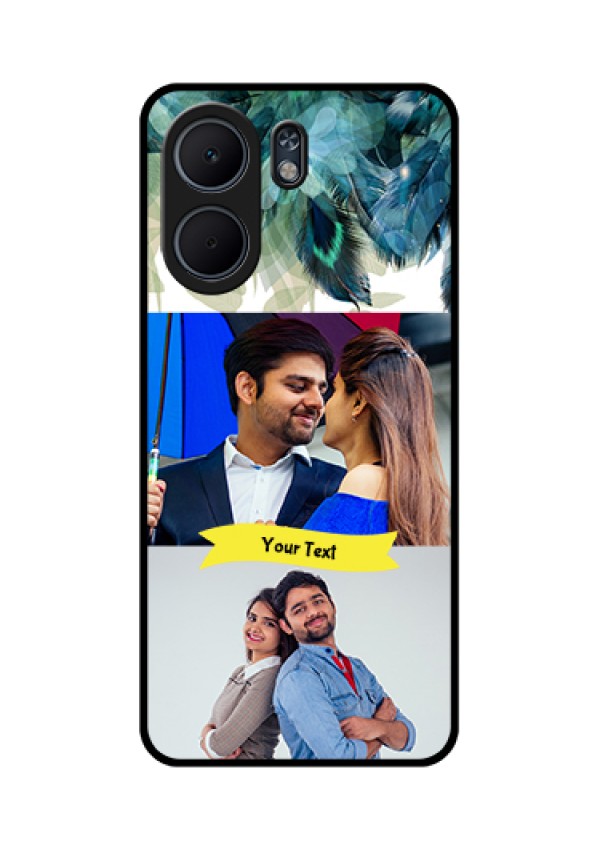 Oppo A5x 5G Custom Glass Phone Case - Image With Boho Peacock Feather Design