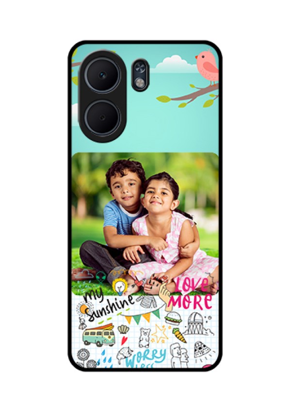 Oppo A5x 5G Custom Glass Phone Case - Doodle Love Design
